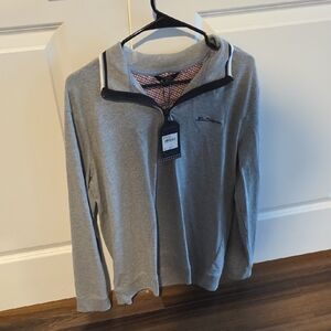 Ben Sherman Gray Quarter-Zip Sweatshirt